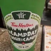 Tim Hortons storefront and interior at 1875 Huron Church Rd, Windsor, ON
