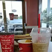 Tim Hortons storefront and interior at 3850 Dougall Ave, Windsor, ON