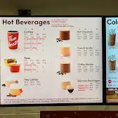 Tim Hortons storefront and interior at 11845 Tecumseh Rd East, Windsor, ON