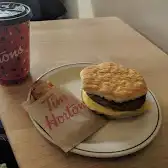 Tim Hortons storefront and interior at 11845 Tecumseh Rd East, Windsor, ON