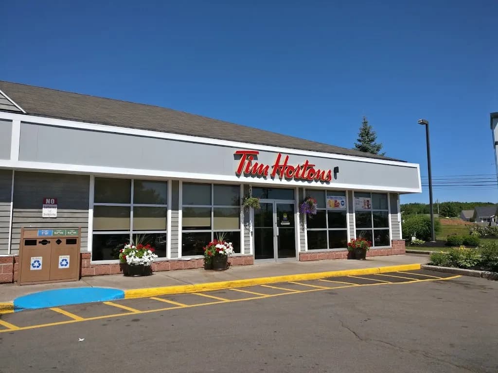 Tim Hortons storefront and interior at 25 Meadowbank Rd, Cornwall, PE