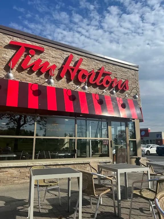 Tim Hortons storefront and interior at 8080 Boul Champlain, Lasalle, QC