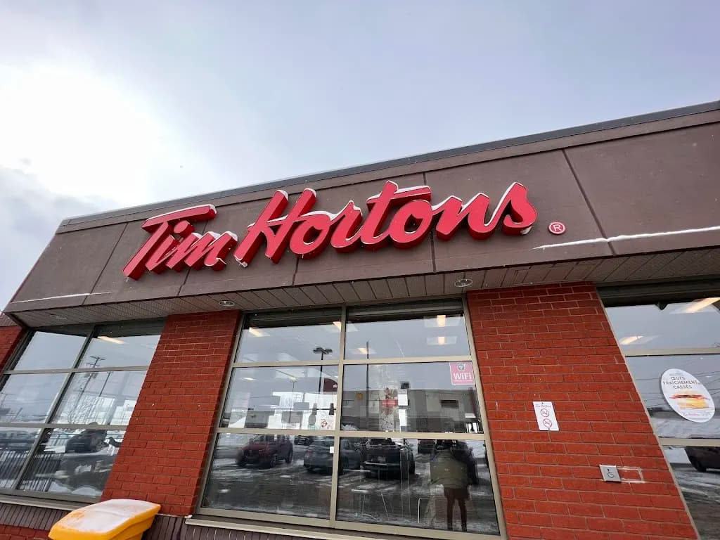 Tim Hortons storefront and interior at 750 Rue Bouvier, Quebec, QC