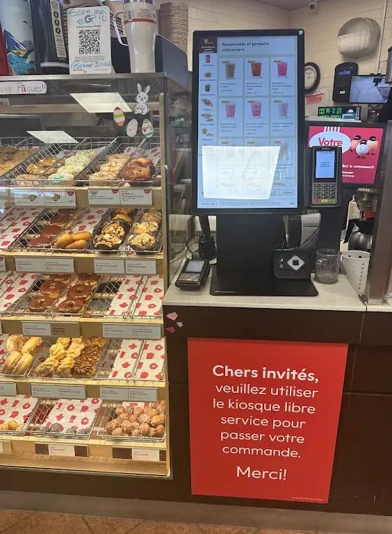 Tim Hortons storefront and interior at 198 Boul Labelle, Rosemere, QC