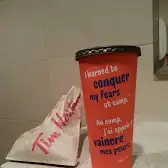 Tim Hortons storefront and interior at 2 Route 249, Windsor, QC
