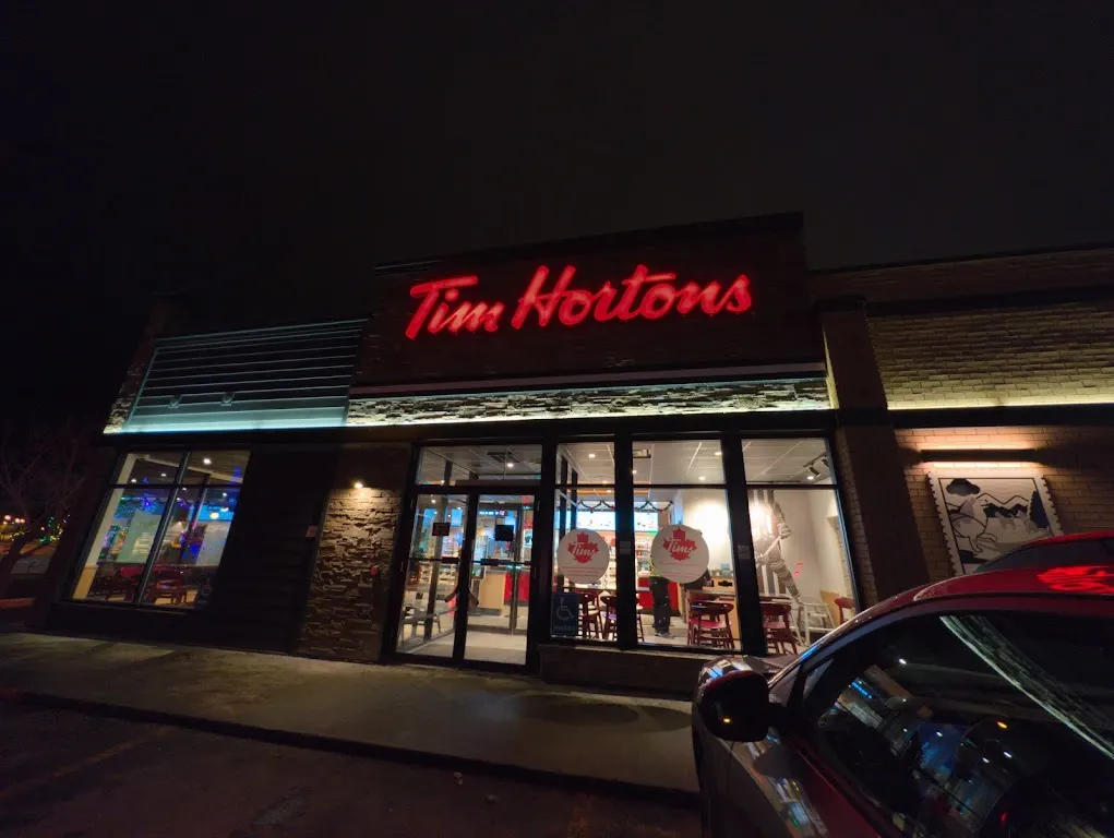 Tim Hortons storefront and interior at 2210 Second Ave, Whitehorse, YT