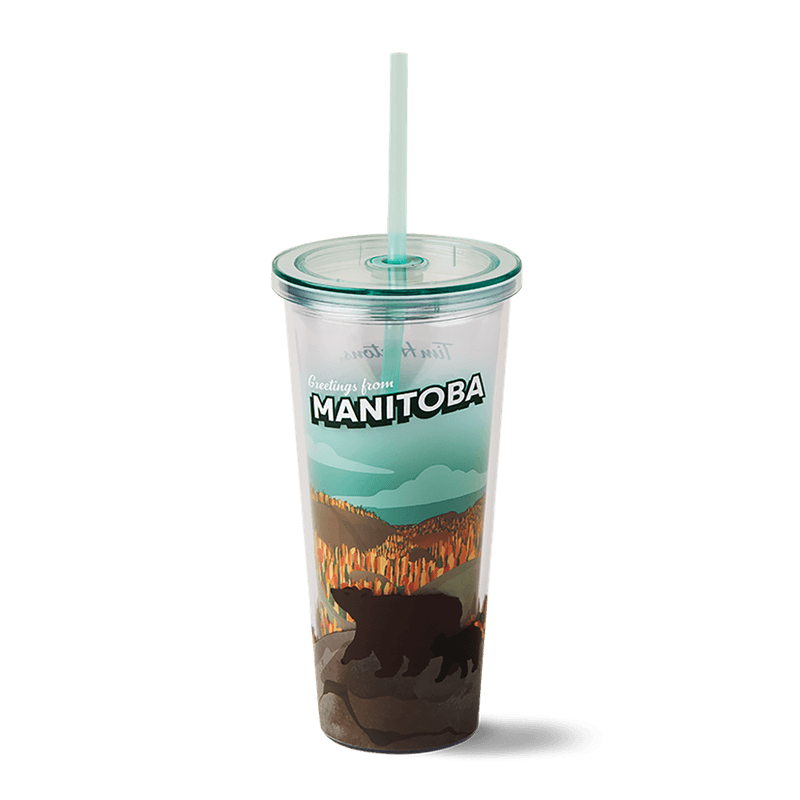 Manitoba Plastic Straw Tumbler 24oz