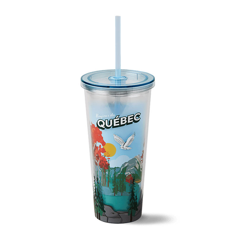 Quebec Plastic Straw Tumbler 24oz