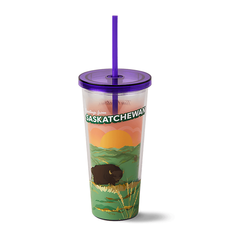 Saskatchewan Plastic Straw Tumbler 24oz